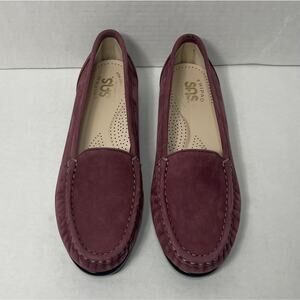 SAS Tripad Comfort Women's Moccasin Loafers Wine Nubuck Leather Size 6 1/2